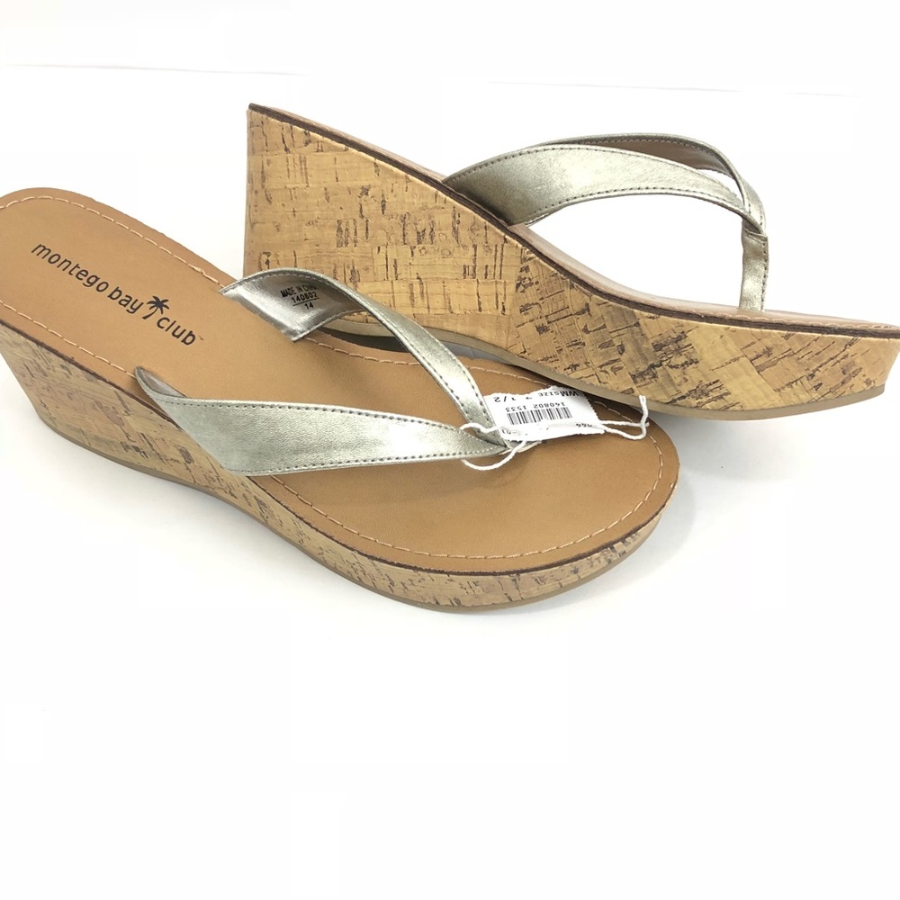 NWT Montego Bay Club Wedge Sandals  7 1/2”